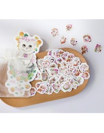 Flower Princess Kitten Sticker Pack