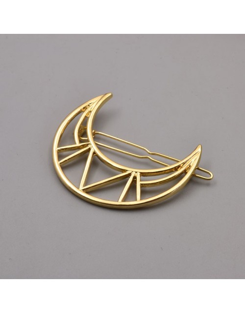 Aztec Moon Hair Pin// Gold