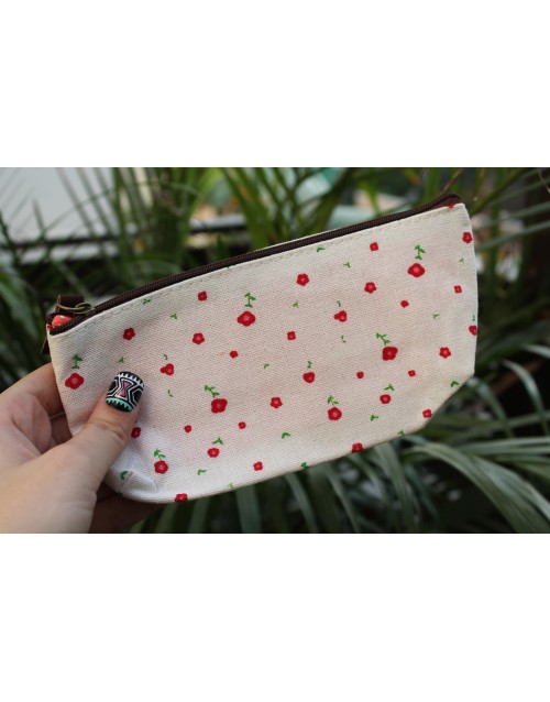 Floral Pouch// Baby Pink