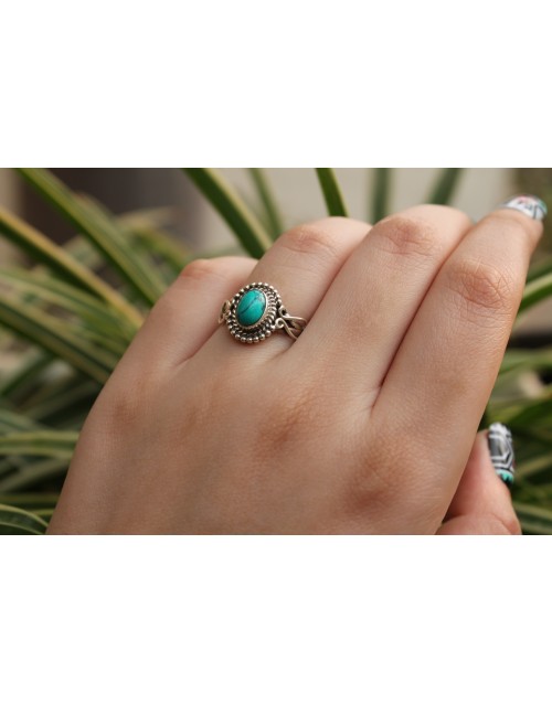 Comet Sterling Silver Ring// Turquoise 