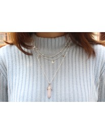 Celestial Rose Quartz Necklace// Silver