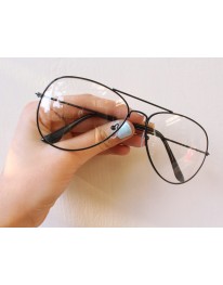 Clear Aviator Glasses // Black
