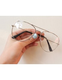 Clear Aviator Glasses // Silver