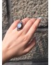 Aura German Silver Ring// Rainbow Moon Stone 