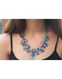Crystal Floral Statement Necklace 