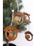 Wooden Reindeer & Snowman Ornament Set