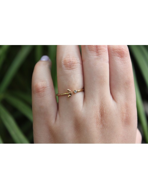 Moon Sparkle Ring// Gold 